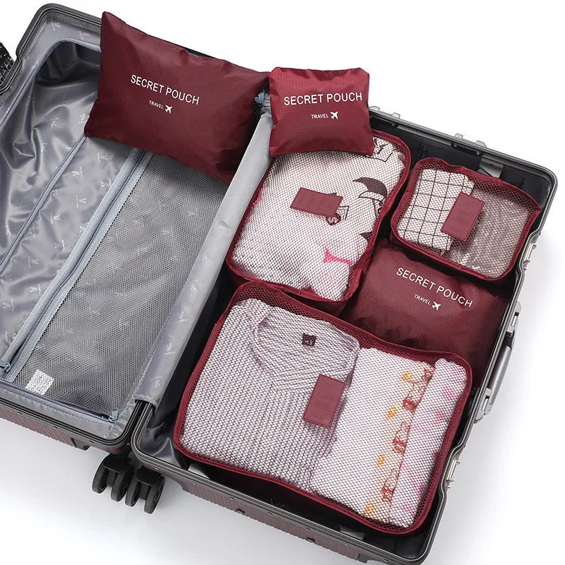 6-piece waterproof packing cube set – suitcase organizer