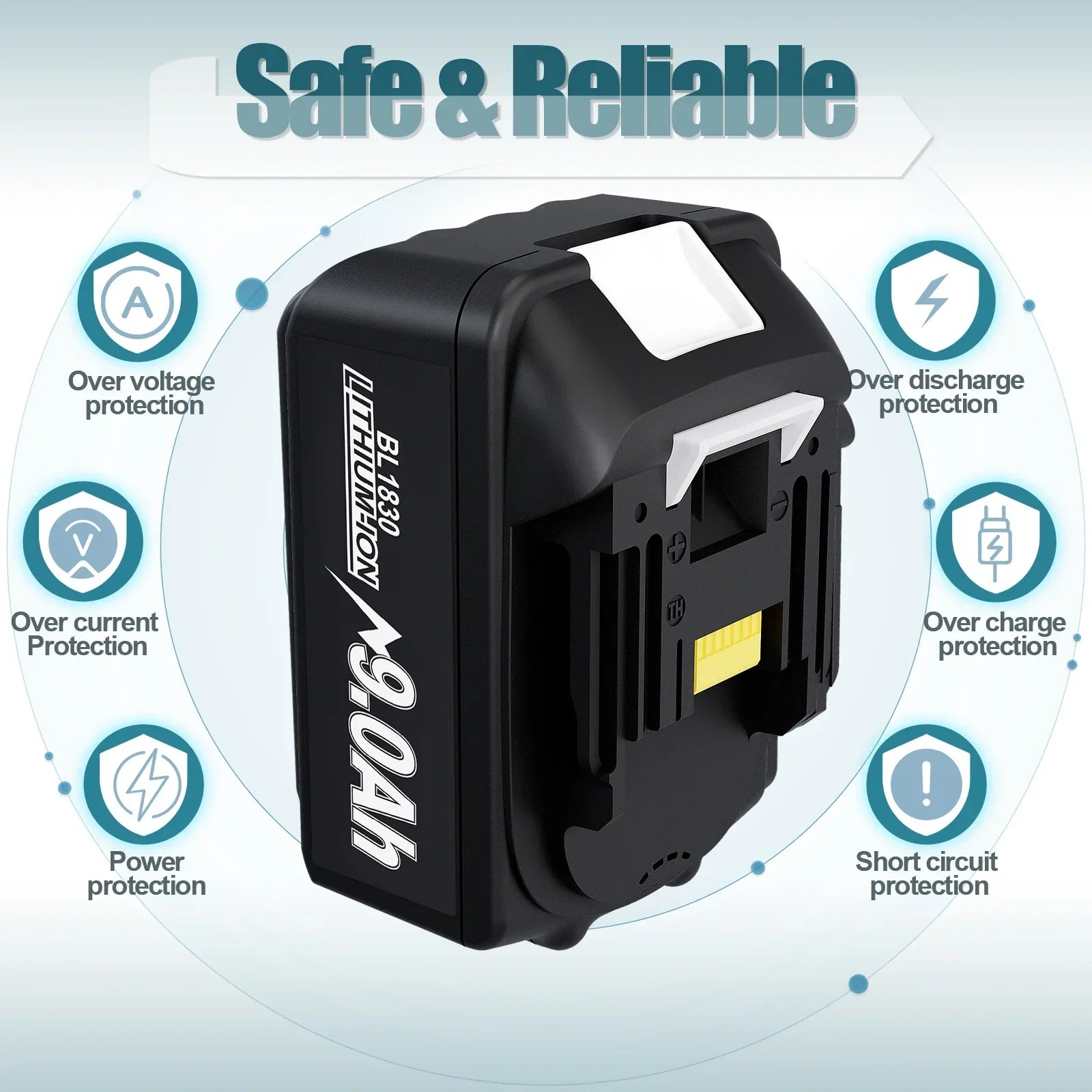 Battery 18V 9.0Ah Lithium-Ion compatible with Makita BL1830