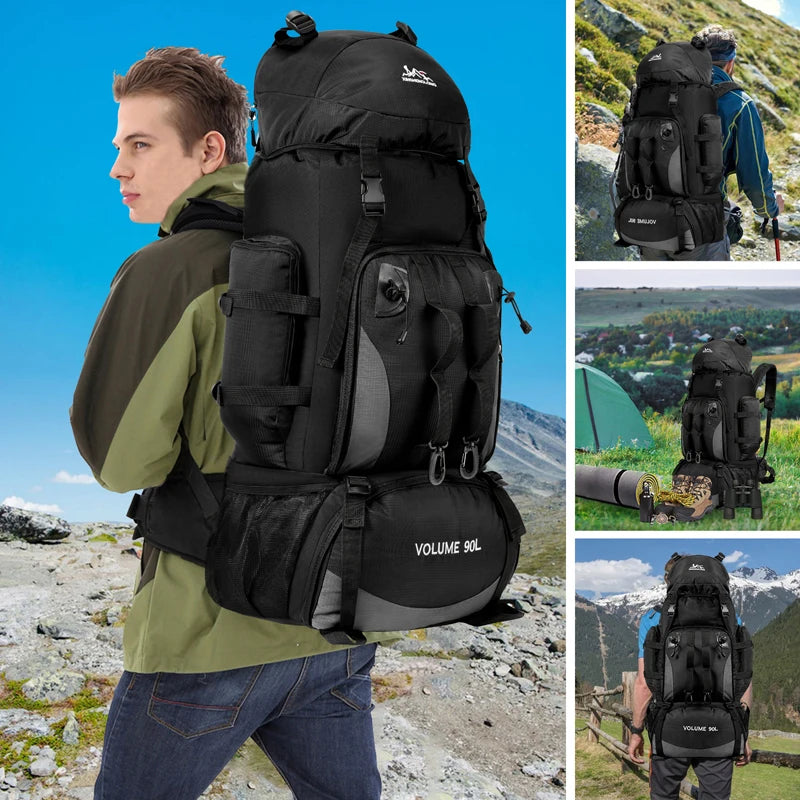 90L Waterproof Trekking Backpack with Large Compartments