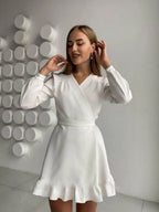 Wrap dress A-line with V-neckline