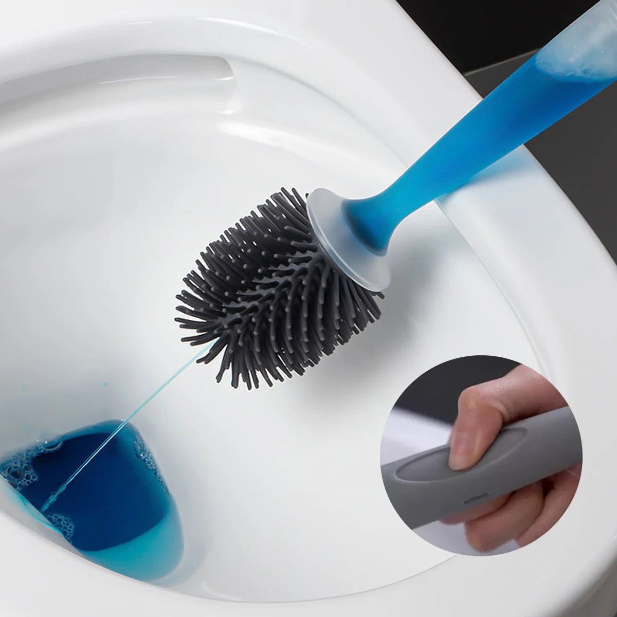 Silicone Toilet Brush with Soap Dispenser – Hygienic and Contact-Free