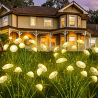 Solar mushroom light with 6 swinging lamp heads – set of 2