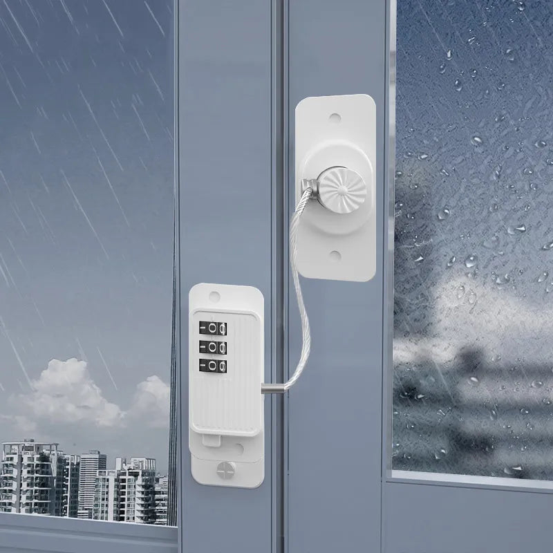 Window lock with combination lock for windows and doors