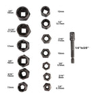 Schraubenausdreher-Set 14-teilig 6,35-19 mm – Beschädigte Schrauben