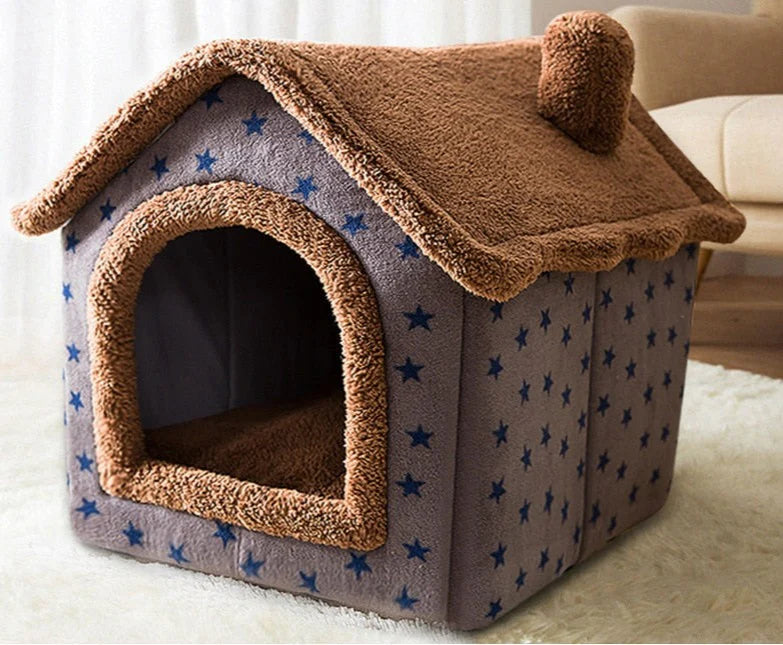 Soft Animal House Bed – Cozy Sleeping House for Cats & Small Dogs