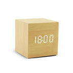 Wooden LED Alarm Clock with Temperature Display and Sound Activation