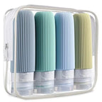 Reiseflaschen Set Silikon 90 ml mit Kulturbeutel