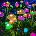 Solar mushroom light with 6 swinging lamp heads – set of 2