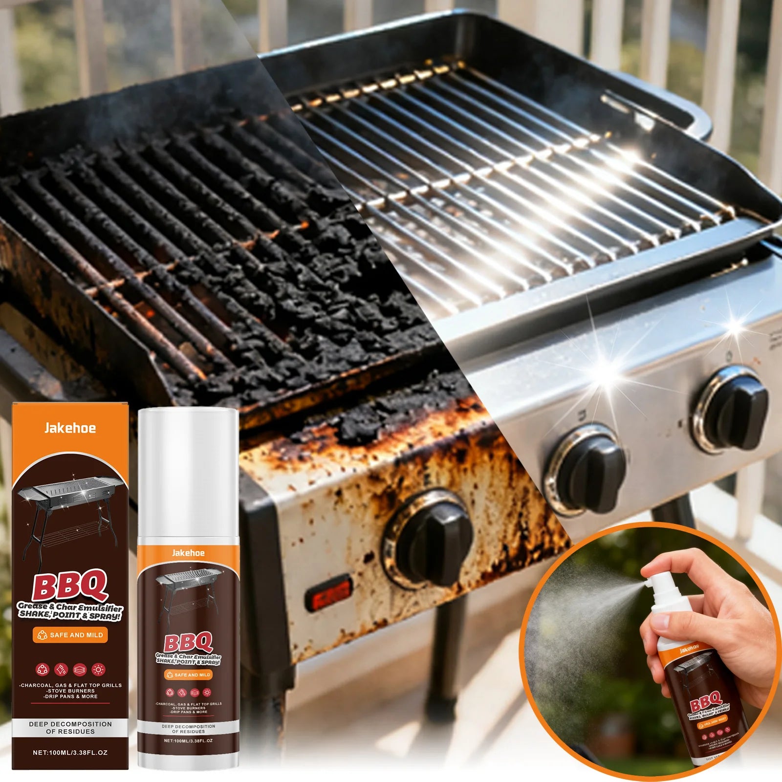 Grillreiniger Spray – Fett- und Rußlöser für BBQ und Ofen