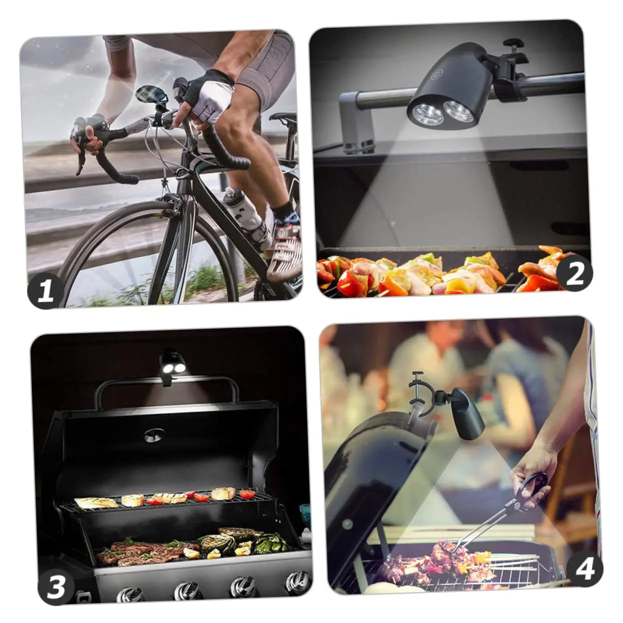LED-Grilllampe mit 360°-Drehhalterung und Clip