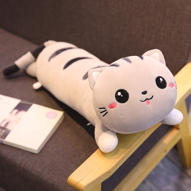 Plush Cat Pillow – Soft, Long, Various Sizes