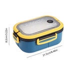 Bento-Box 2-stufig mit Löffel und Gabel, 1200 ml