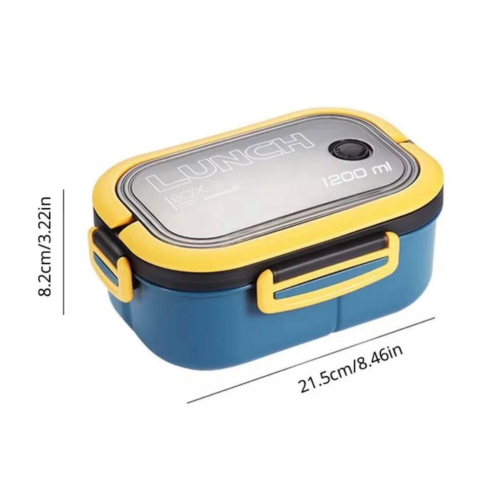 Bento-Box 2-stufig mit Löffel und Gabel, 1200 ml