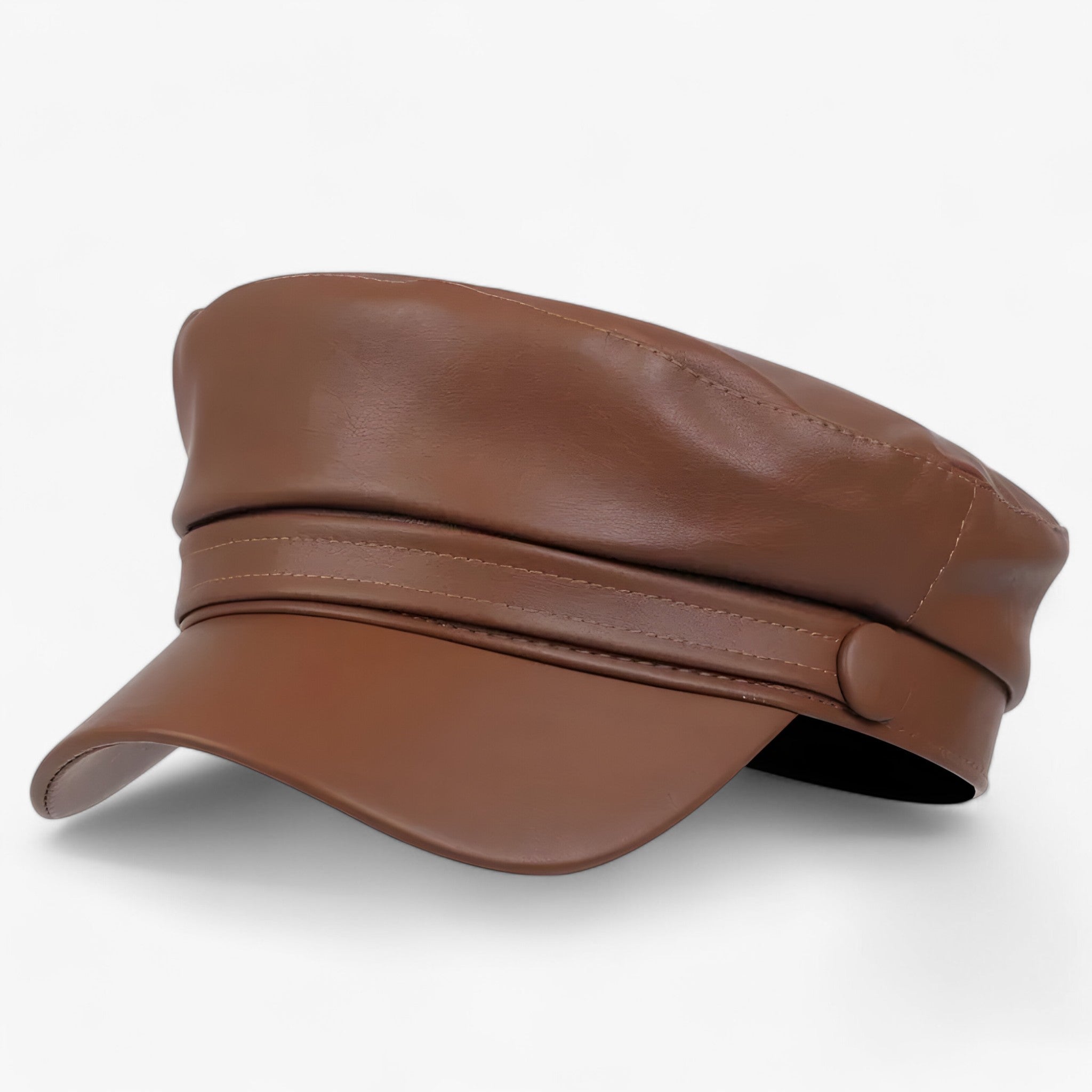 Leather octagonal cap