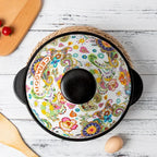 Keramik-Tajine mit Blumenmuster – 2 Liter