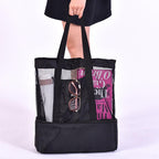 2-in-1 beach bag with insulated cooler compartment