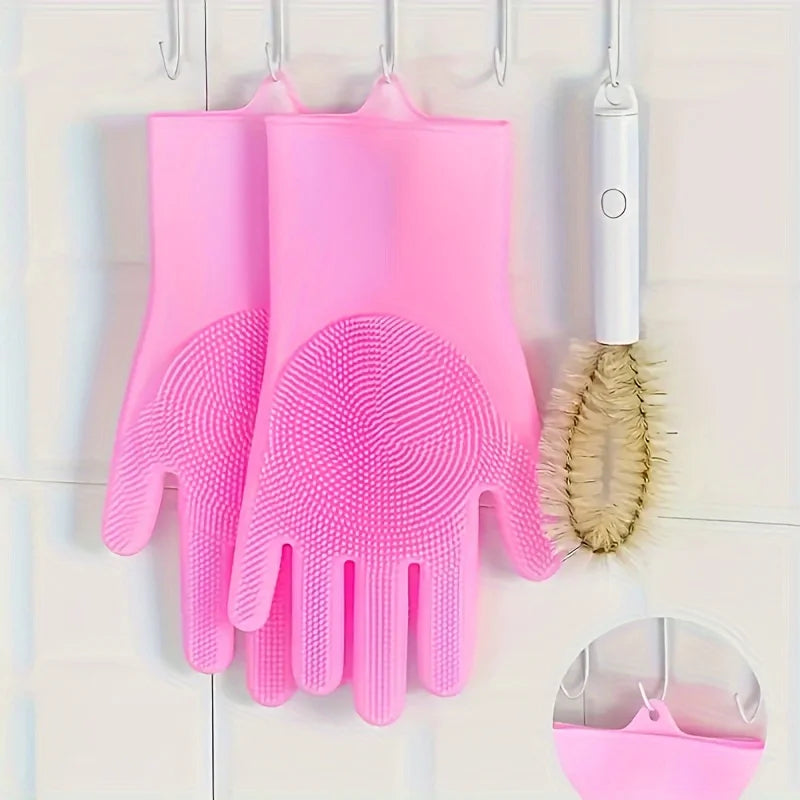 Silikon-Spülhandschuhe mit Reinigungsborsten