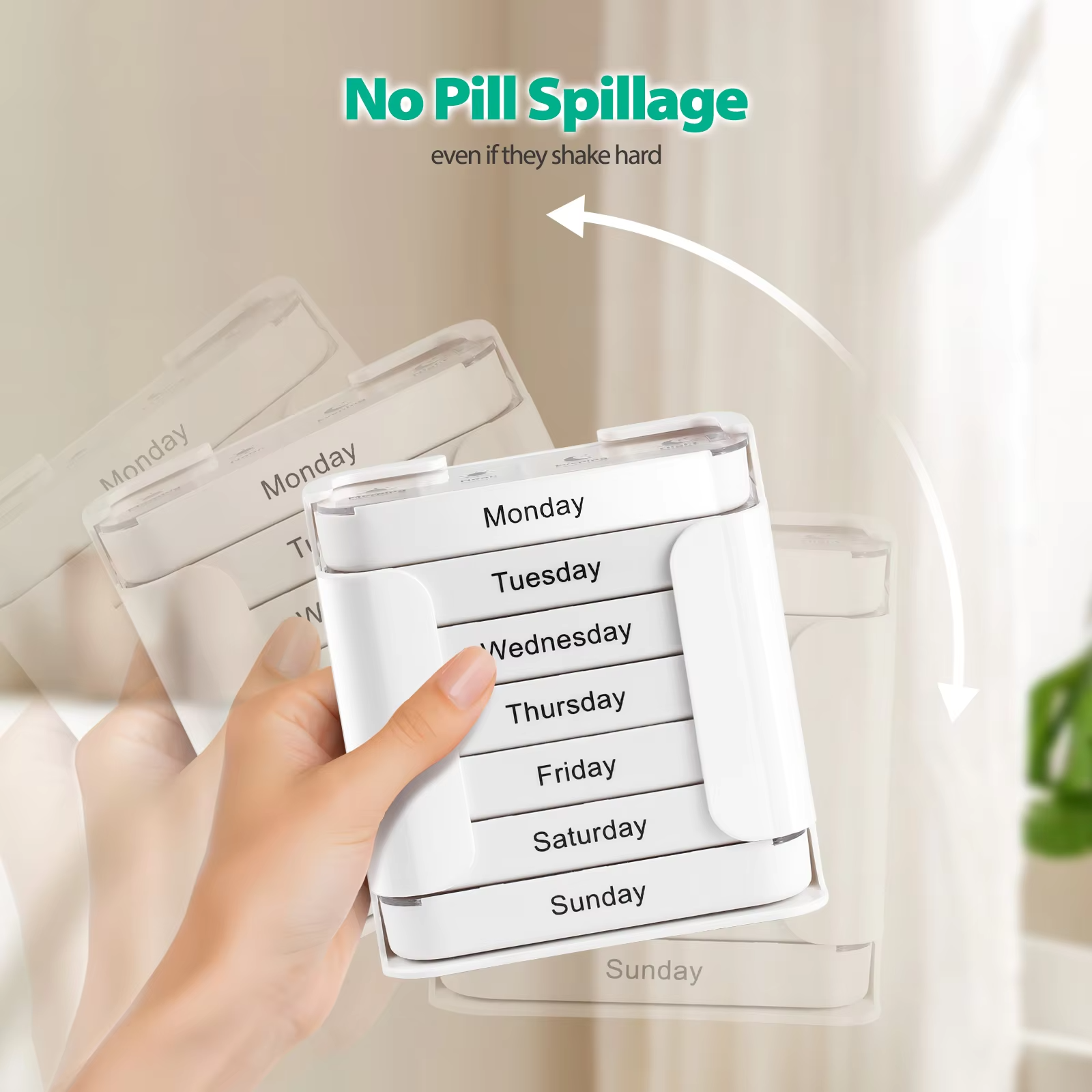 7-Day Pill Organizer with Weekday Labels