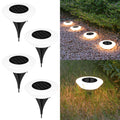 Solar ground light with 14 LEDs and 360° ground illumination – Set of 4