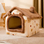 Soft Animal House Bed – Cozy Sleeping House for Cats & Small Dogs