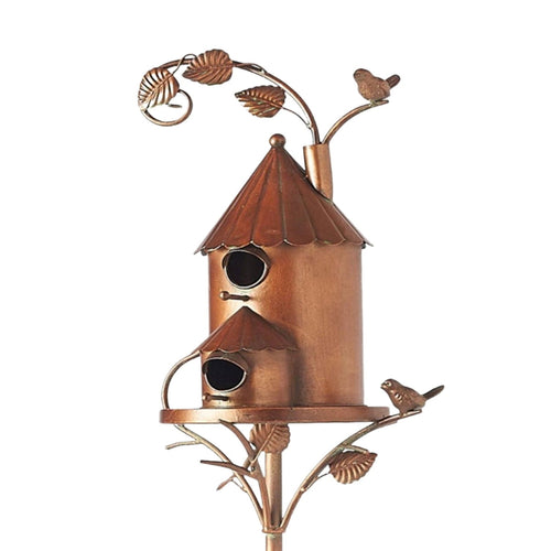 Dekorativer Metall-Vogelhaus-Gartenstab – Vintage-Stil