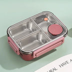 Lunchbox stainless steel 3-compartment with heating function