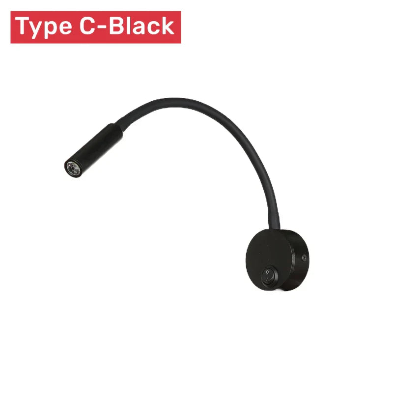 Flexible LED wall light with touch switch
