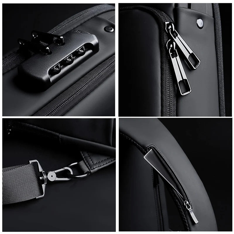 Crossbody-Bag mit USB-Anschluss & Zahlenschloss – Diebstahlsicher
