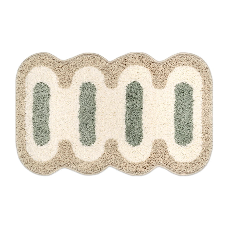 Bath mat with geometric pattern – non-slip and highly absorbent