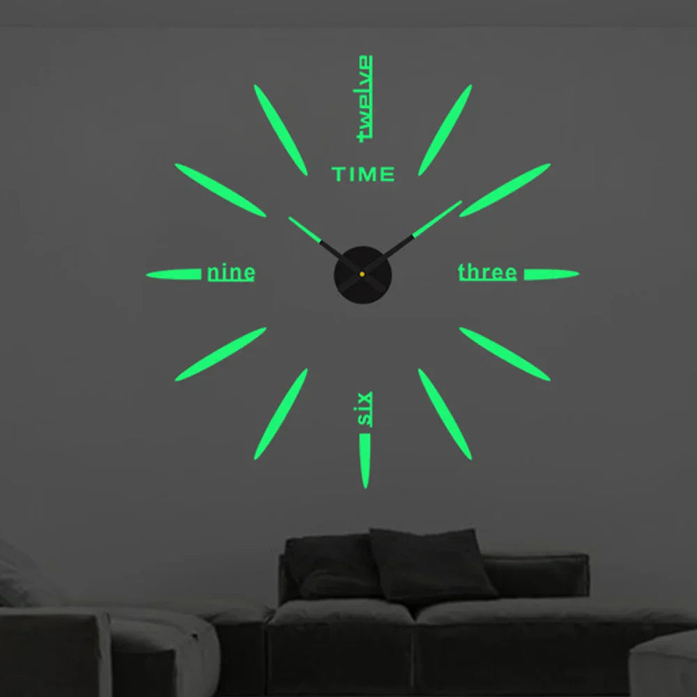 3D Wall Clock for Self-Sticking – Modern Acrylic Look
