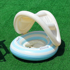 Aufblasbarer Pool-Schwimmring mit Sonnendach und Griffen