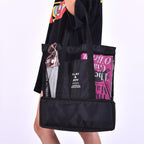 2-in-1 beach bag with insulated cooler compartment
