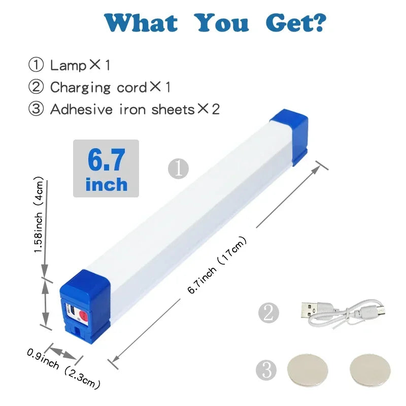 LED Tube Light with Magnet – Rechargeable