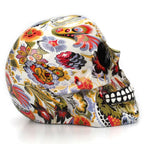 Decorative skull with Mexican floral pattern