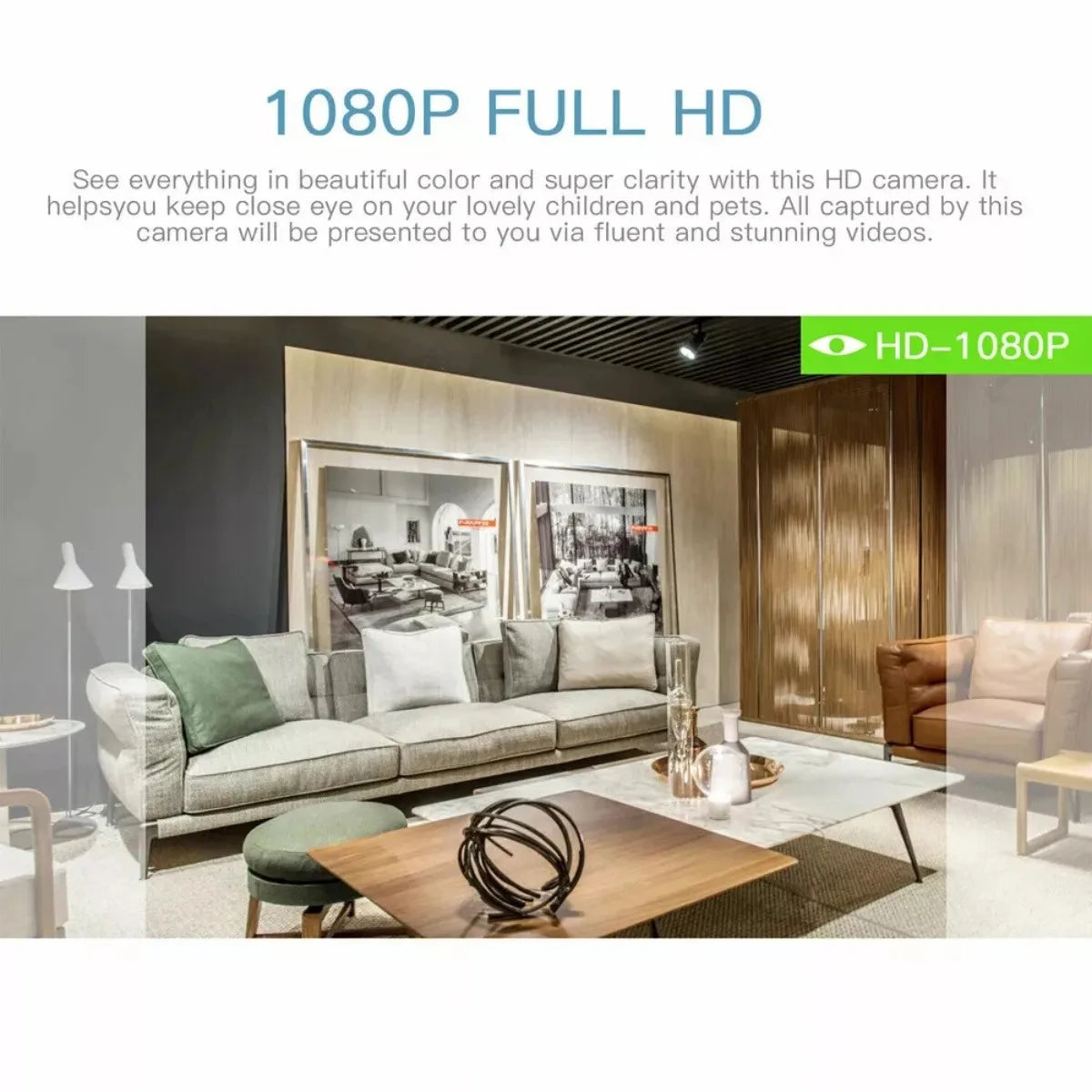 Mini-WLAN-Kamera 1080p mit Nachtsicht und Bewegungserkennung
