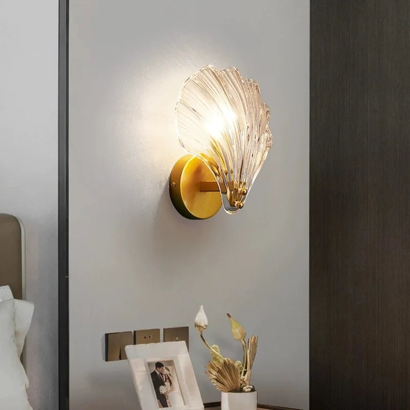 Wandleuchte Glas Muschel – Elegante Wandlampe E14