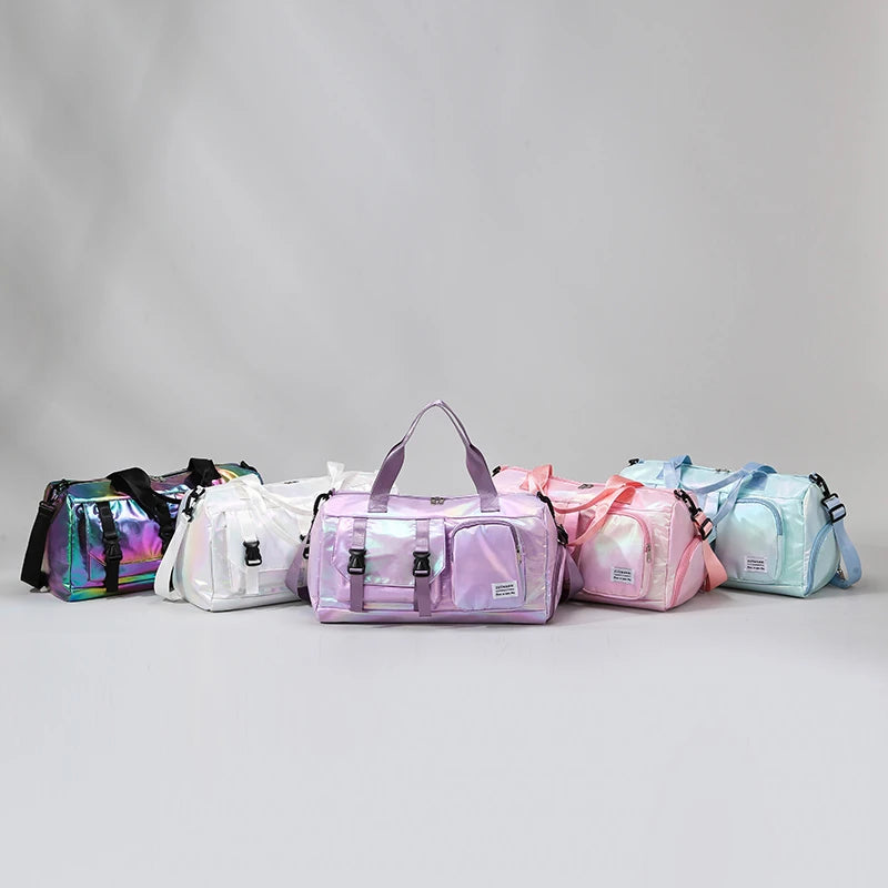 Reisetasche Nylonx 20 cm mit Schuhfach Hologramm