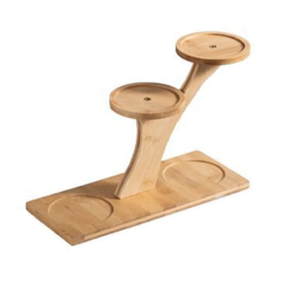 Bamboo table shelf with multi-level display surface