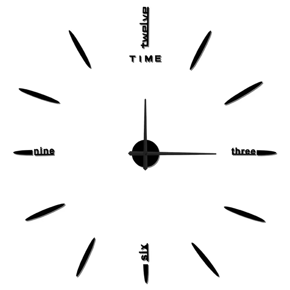 3D Wall Clock for Self-Sticking – Modern Acrylic Look