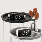 LED alarm clock with dual alarm and temperature display