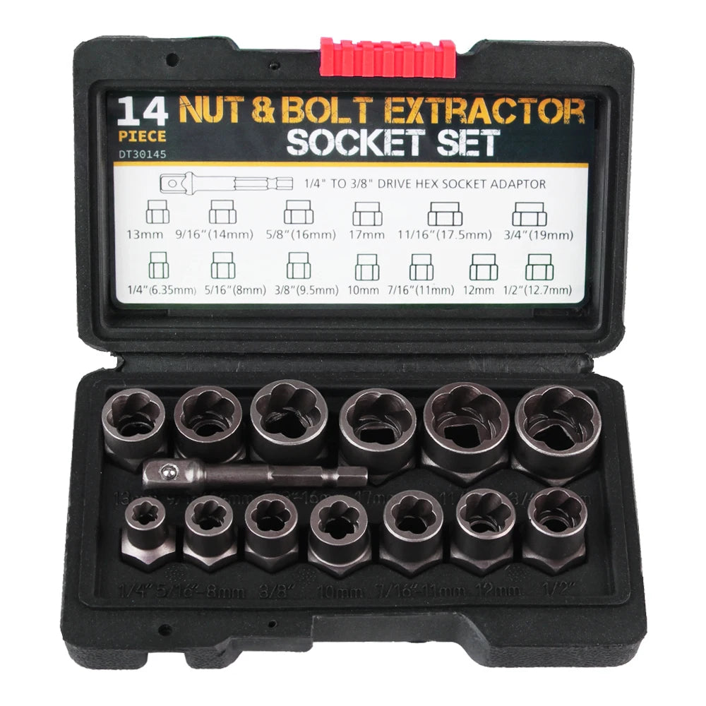 Schraubenausdreher-Set 14-teilig 6,35-19 mm – Beschädigte Schrauben