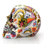 Decorative skull with Mexican floral pattern