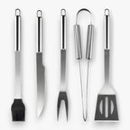 Stainless steel grill cutlery set with carrying case – 3-piece or 5-piece