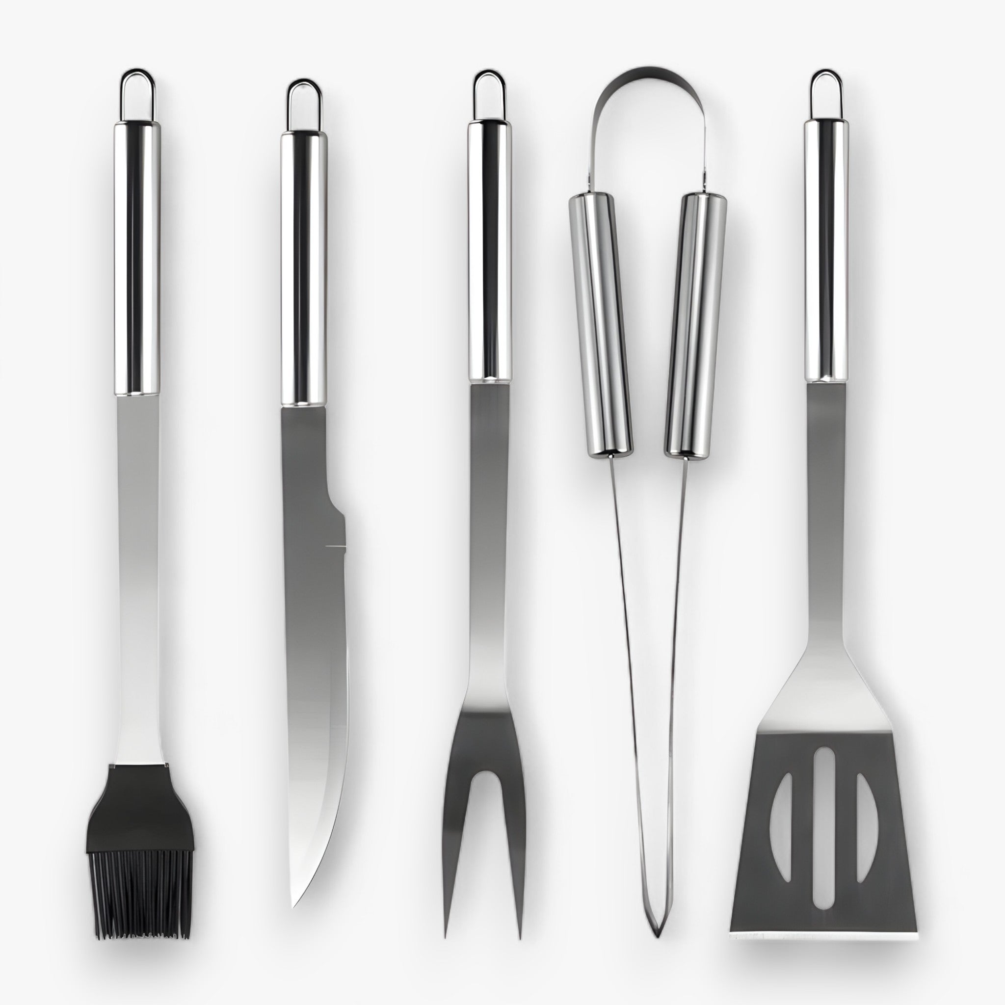 Stainless steel grill cutlery set with carrying case – 3-piece or 5-piece
