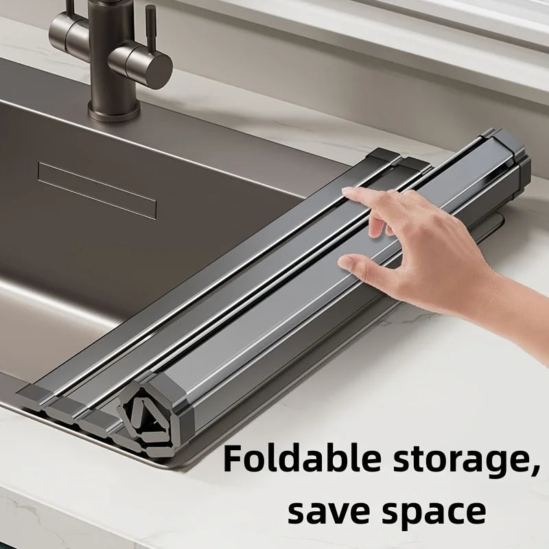 Roll-up Drain Shelf for the Sink – Space-Saving and Rollable