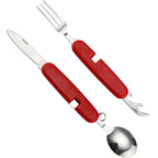 Foldable Camping Cutlery – Fork, Spoon, Knife & Opener in One