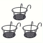 Hängende Balkon-Topfhalter mit Haken – 3er-Set