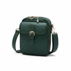 Leather-Look Crossbody Bag with Buckle Detail – Multiple Compartments