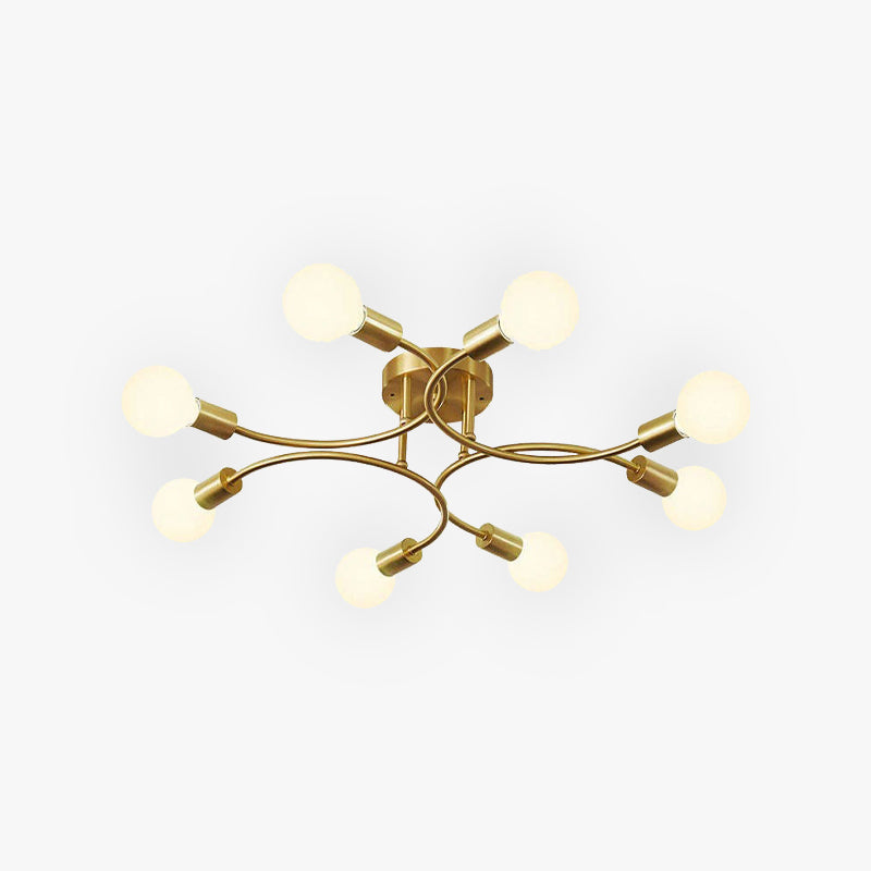 LED Deckenleuchte Gold – Moderne Arme mit E27 Fassungen