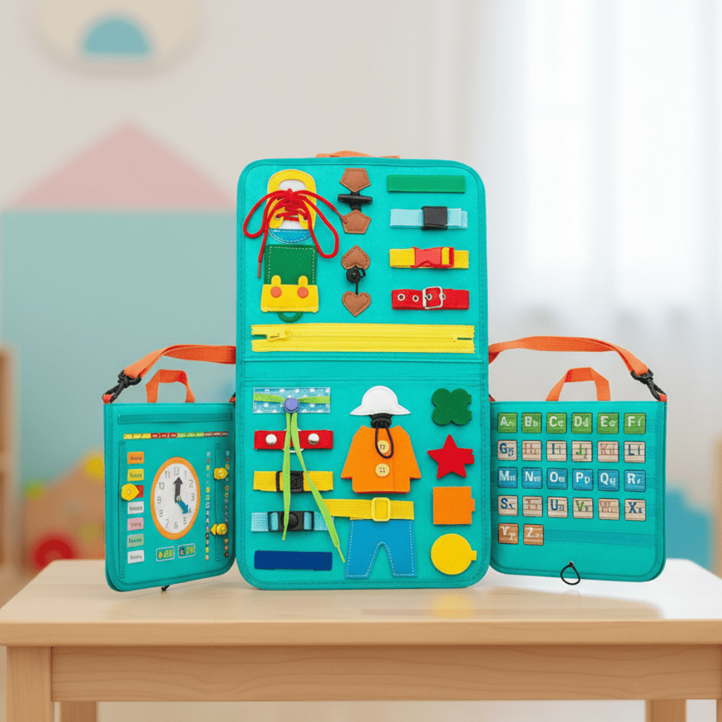 Montessori Sensory Board with 15 Activities